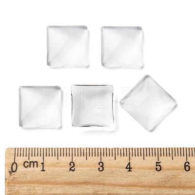 Transparent Glass Square Cabochons GGLA-S022-15mm-1