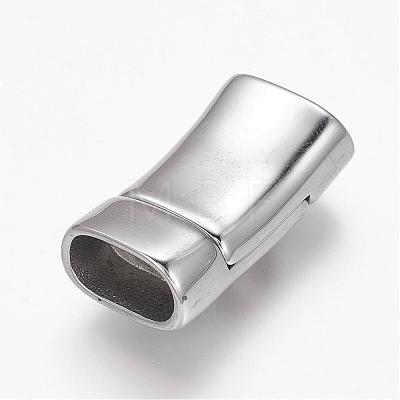 304 Stainless Steel Magnetic Clasps with Glue-in Ends STAS-K122-16-1
