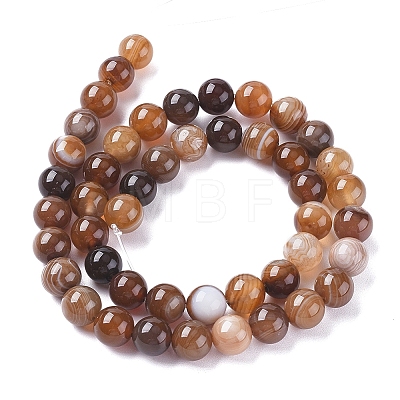 Natural Striped Agate/Banded Agate Beads Strands X-G-G582-6mm-55-1