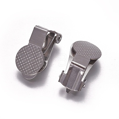 Stainless Steel Clip-on Earring Findings KK-F785-03P-1