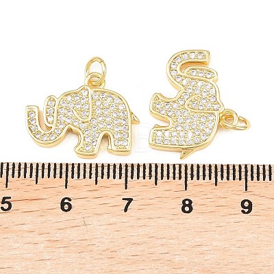 Brass Micro Pave Cubic Zirconia Pendants KK-C162-086A-G-1