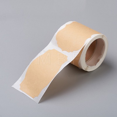 Self-Adhesive Kraft Paper Gift Tag Stickers DIY-G021-08-1