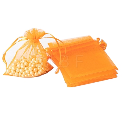 100Pcs Rectangle Organza DIY Craft Drawstring Bags PW-WG69155-16-1