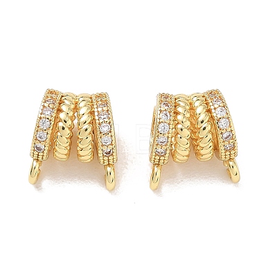 Brass Micro Pave Clear Cubic Zirconia Tube Bails KK-D289-04G-1