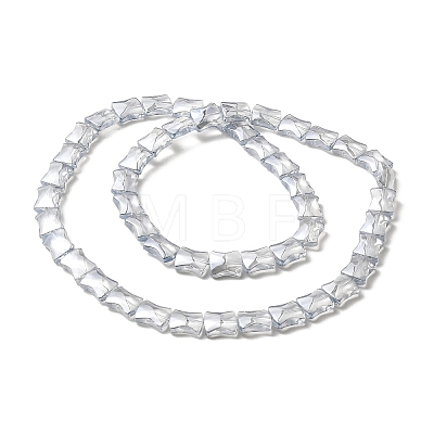 Transparent Electroplate Glass Beads Strands EGLA-H103-PL01-1