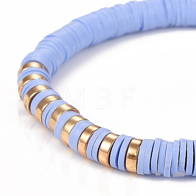 Handmade Polymer Clay Heishi Beads Stretch Bracelets BJEW-JB05303-1