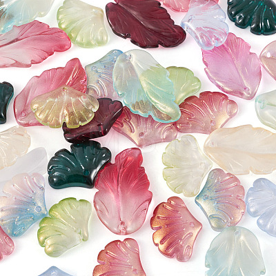 140Pcs 14 Style Transparent Baking Painted Glass Pendants LAMP-TA0001-02-1