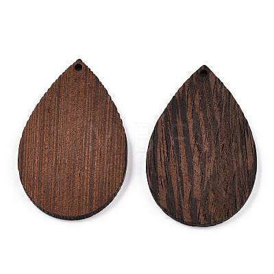 Natural Wenge Wood Pendants WOOD-T023-68-1