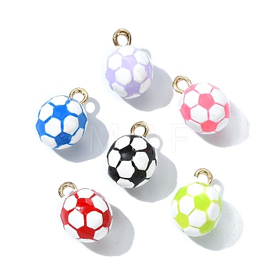 6Pcs 6 Colors Alloy Enamel Pendants ENAM-CJ0007-62-1