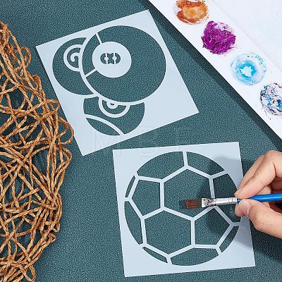 6Pcs 6 Styles PET Plastic Drawing Painting Stencils Templates AJEW-WH0326-56-1