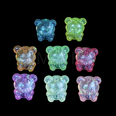 Luminous Transparent Acrylic Beads X-OACR-G033-06D-1