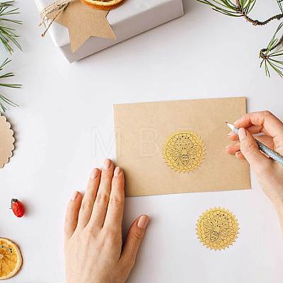 34 Sheets Self Adhesive Gold Foil Embossed Stickers DIY-WH0509-069-1