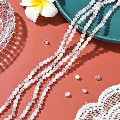 2 Strands Electroplated Glass Beads Strands GLAA-CJ0002-67-1
