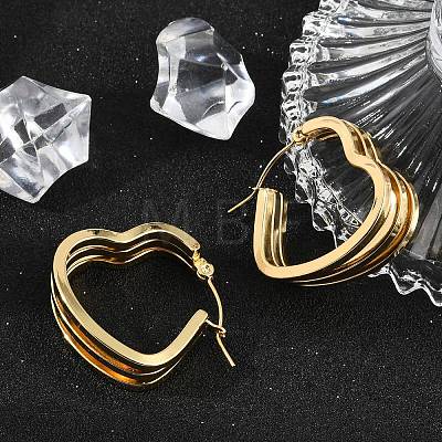 Heart 304 Stainless Steel Hoop Earrings EJEW-L287-070G-01-1