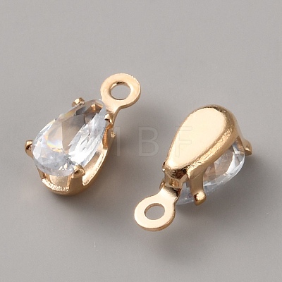 Alloy Pave Clear Cubic Zirconia Teardrop Charms FIND-TAC0035-48C-KCG-1