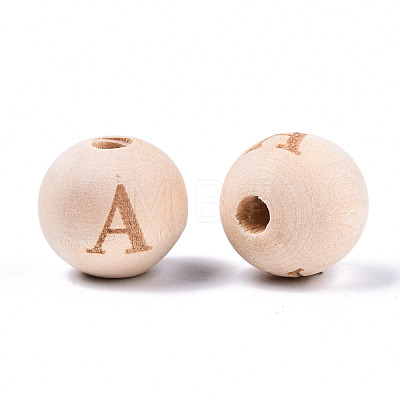 Unfinished Natural Wood European Beads WOOD-S045-143A-01-1