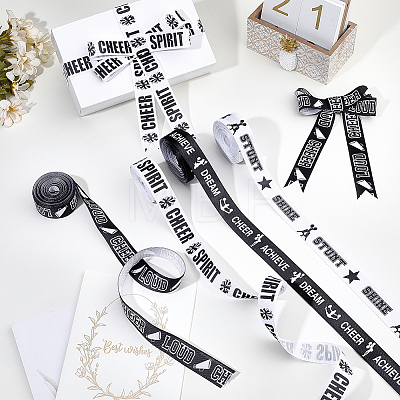 4 Rolls 4 Styles Polyester Ribbons OCOR-WH0077-132-1