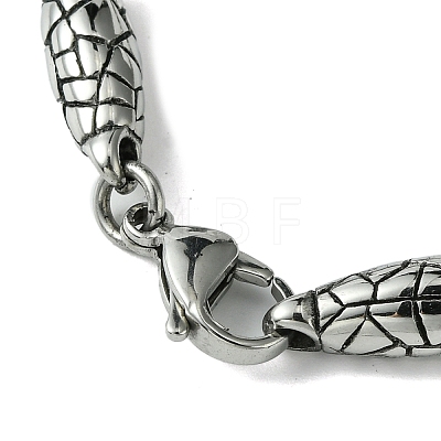 304 Stainless Steel Snake Skin Link Chain Bracelets for Women Men BJEW-C063-01AS-1