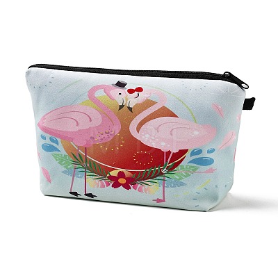Flamingo Pattern Polyester  Makeup Storage Bag AJEW-Z013-01D-1