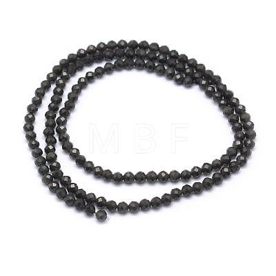 Natural Obsidian Beads Strand X-G-E411-33-3mm-1
