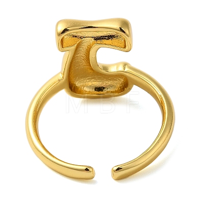 Initials Brass Open Cuff Ring for Women RJEW-N046-02J-G-1