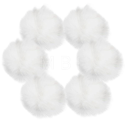 Handmade Faux Rabbit Fur Pom Pom Ball Covered Pendants WOVE-GF0001-03-1