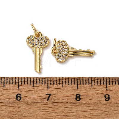 Brass Micro Pave Clear Cubic Zirconia Charms KK-A270-03H-G-1