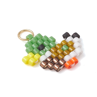 Glass Seed Beaded Pendants PALLOY-MZ01293-01-1