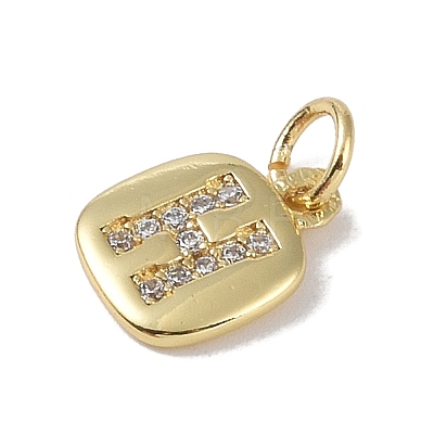 Rack Plating Brass Micro Pave CLear Cubic Zirconia Charms KK-E110-14G-H-1