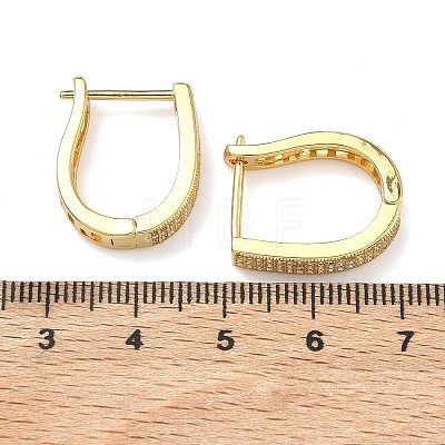Brass Micro Pave Clear Cubic Zirconia Hoop Earrings EJEW-C182-07D-G-1