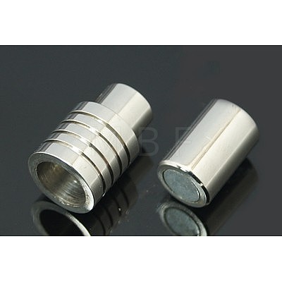 304 Stainless Steel Magnetic Clasps with Glue-in Ends X-STAS-Q140-1