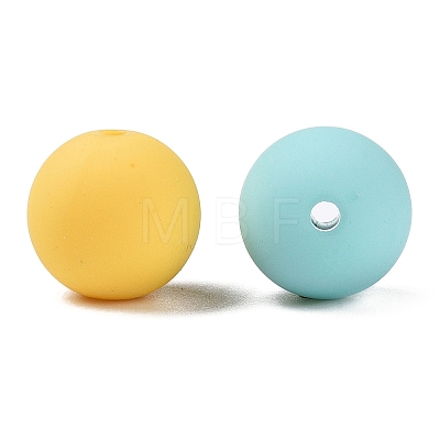 Rubberized Style Imitated Silicone Acrylic Beads MACR-T048-01A-10-1