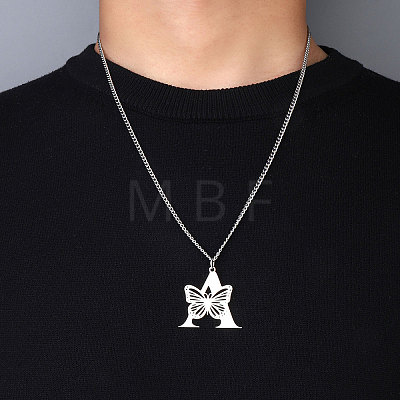 201 Stainless Steel Necklaces NJEW-Q336-01A-P-1