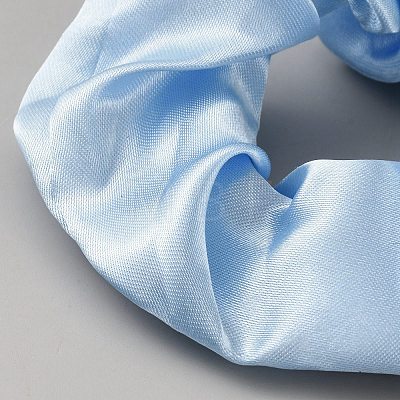 Solid Color Slick Cloth Ponytail Scrunchy Hair Ties DIY-WH0899-728A-1