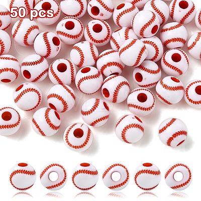 Opaque Acrylic Beads OACR-YW0002-07A-02-1