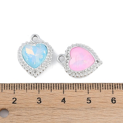 UV Plating Alloy with Mixed Color Glass Rhinestone Pendants FIND-M018-36P-1