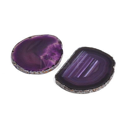 Dyed & Heated Natural Agate Slice Cabochons GG-CBAAF67-01C-1