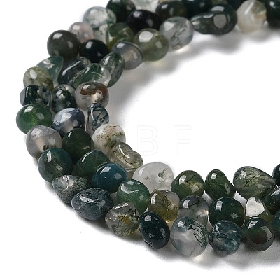 Natural Moss Agate Beads Strands G-D081-A02-1