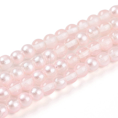 Baking Paint Transparent Glass Beads Strands DGLA-N011-4mm-03-1
