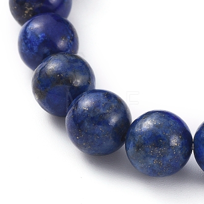 Buddha Natural Lapis Lazuli(Dyed) Beads Stretch Bracelets BJEW-JB04977-02-1