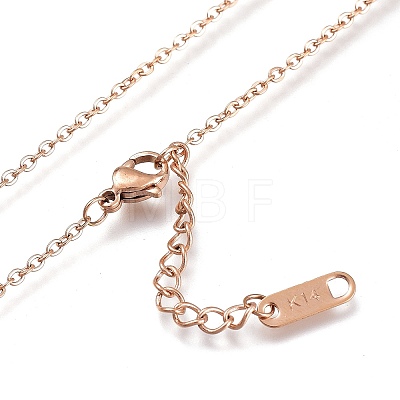 304 Stainless Steel Initial Pendant Necklaces NJEW-I240-10-1