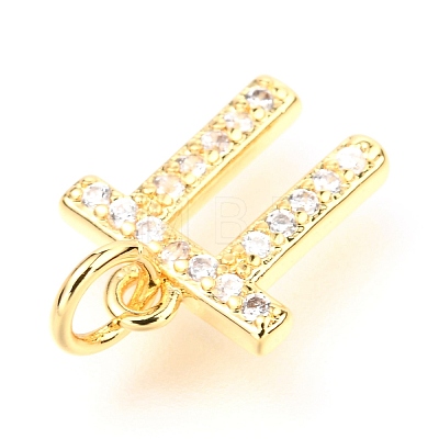 Brass Micro Pave Cubic Zirconia Charms ZIRC-O037-06G-1