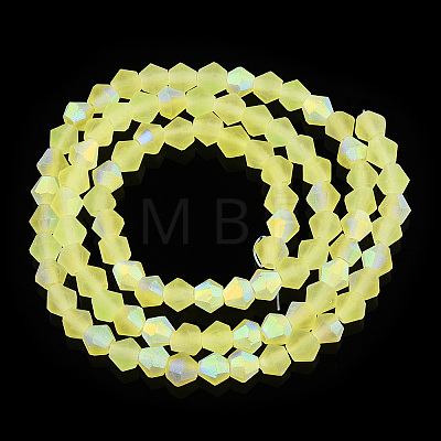 Imitate Austrian Crystal Bicone Frosted Glass Beads Strands GLAA-F029-TM3mm-A21-1