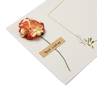 Dried Carnation Paper Thank You Greeting Cards AJEW-K043-01E-1