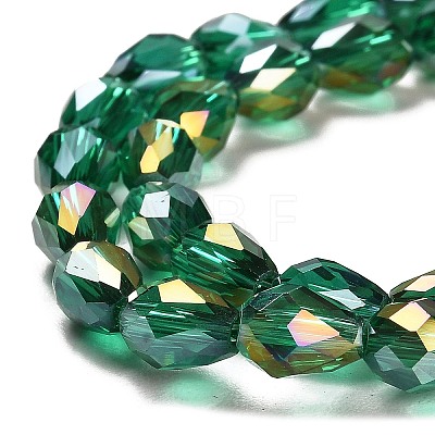 Electroplate Glass Beads Strands X-EGLA-D015-7x5mm-26-1