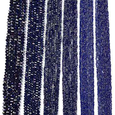 Electroplate Glass Beads Strands EGLA-A044-P1mm-B07-1