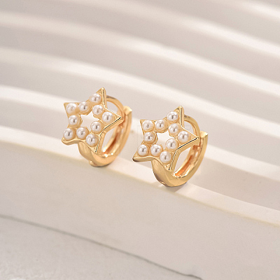 Star Brass Hoop Earrings for Women HZ8396-1