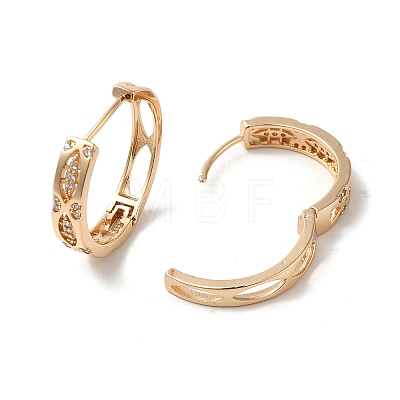 Brass Micro Pave Cubic Zirconia Hoop Earrings for Women EJEW-M238-16KCG-1
