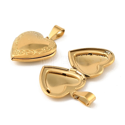 316 Stainless Steel Locket Pendants STAS-O135-06G-1