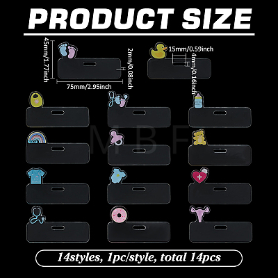 14Pcs 14 Styles Acrylic Jewelry Display Cards for Newborn CDIS-FG0001-65-1